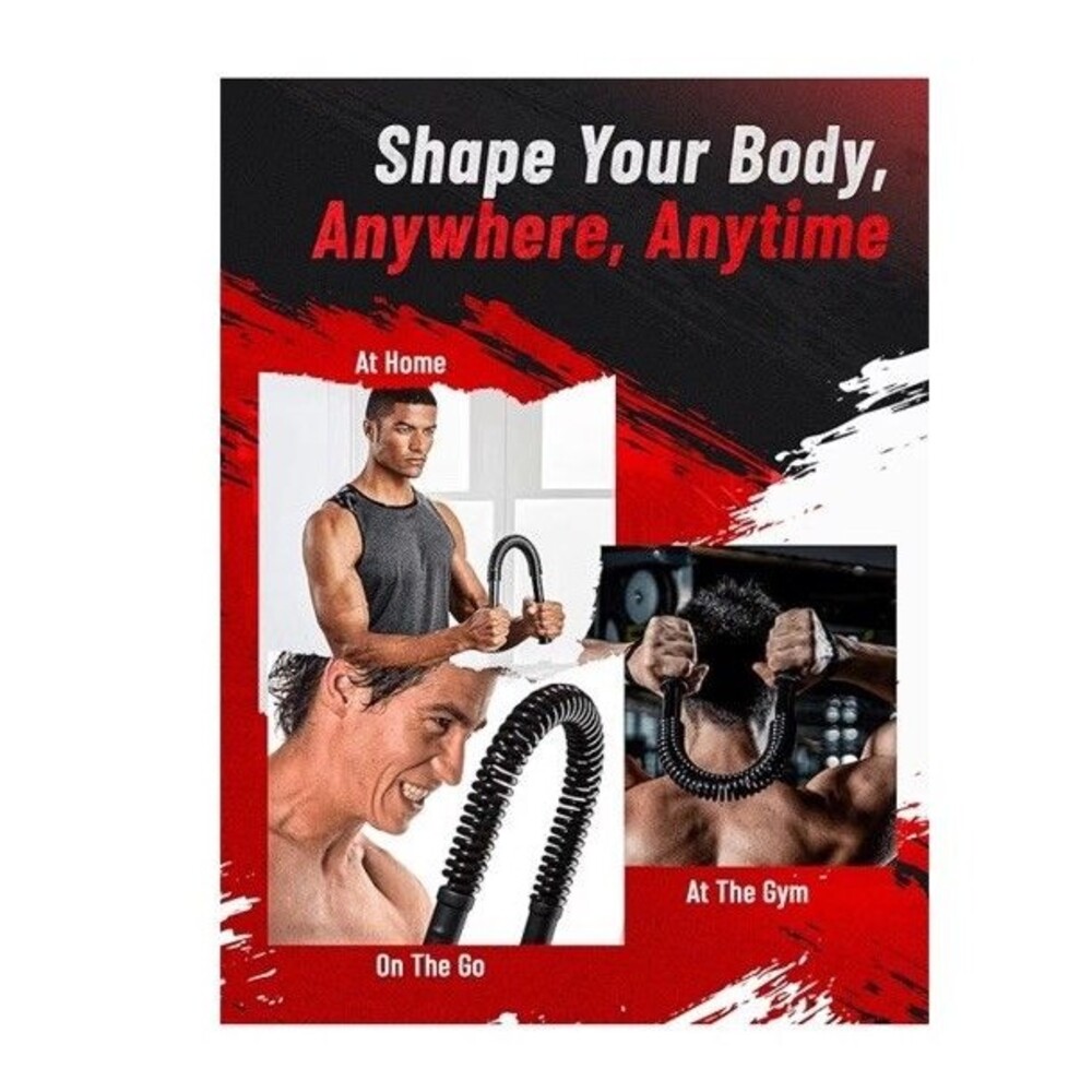 Zenooze Power Twister Flex Bar Upper Body Chest Arm Strengthener 55-100 Lb NEW